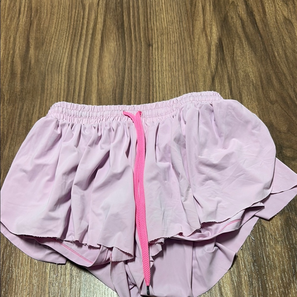 Pink Ruffled Skirt with Neon Accent